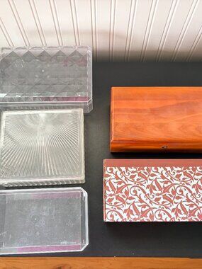 5 Small Keepsake boxes Vintage Lane cedar chest with key